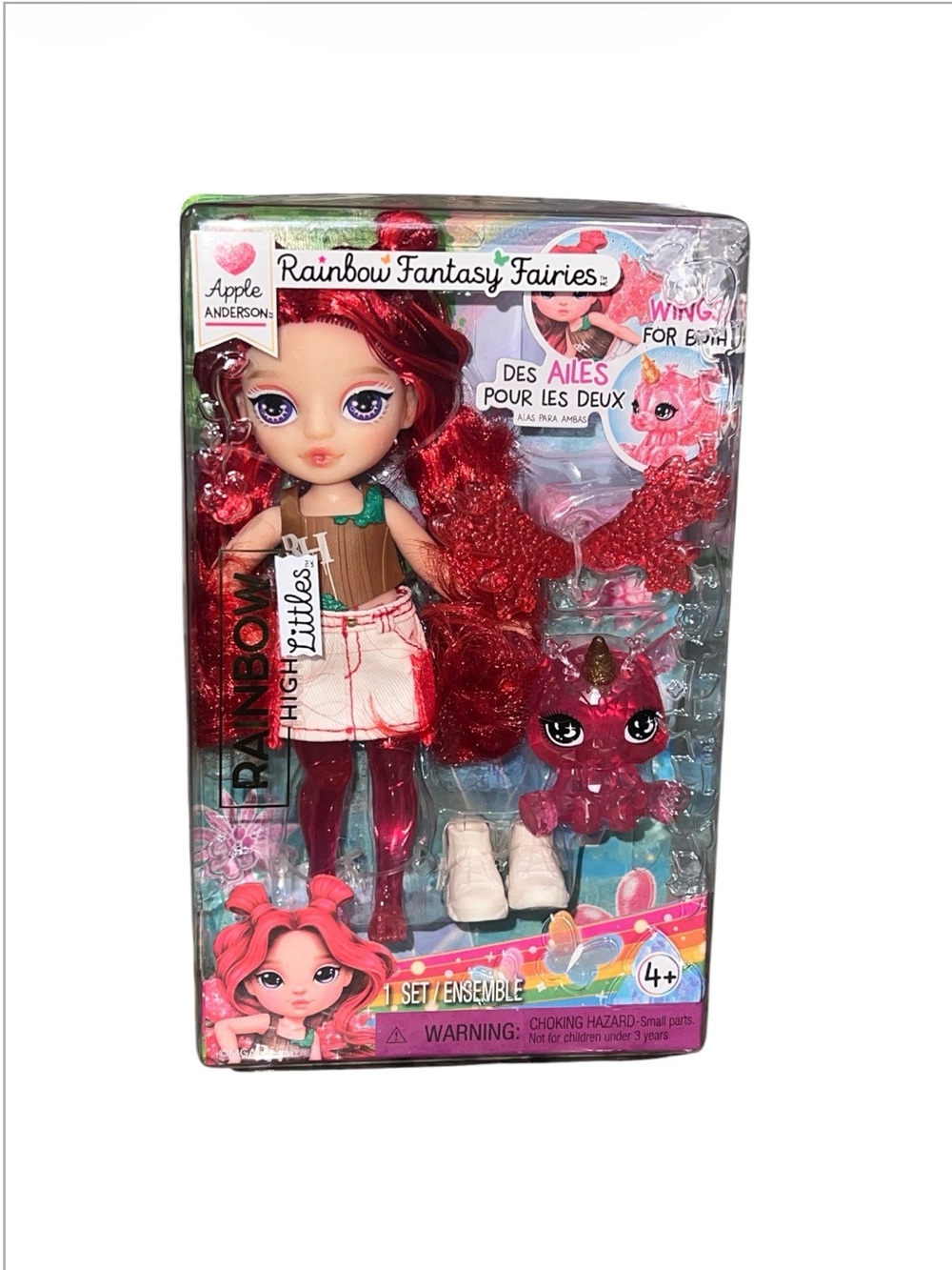 Apple Anderson Rainbow Fantasy Fairies Doll with Red Hair and Pink Pet